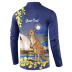 Kangaroo Australia Personalised Button Sweatshirt Aussie Pride Golden Wattle Sydney Opera House
