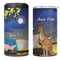 Kangaroo Australia Personalised 4 in 1 Can Cooler Tumbler Aussie Pride Golden Wattle Sydney Opera House