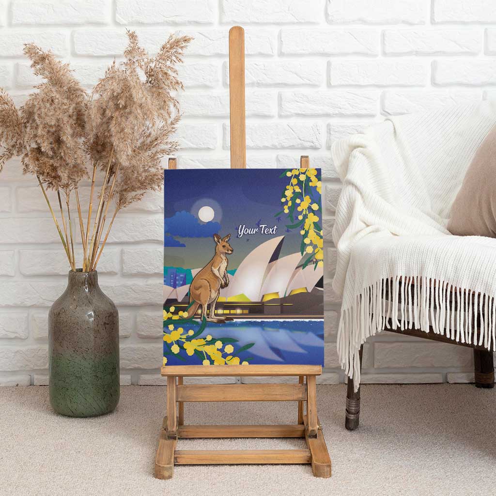 Kangaroo Australia Personalised Canvas Wall Art Aussie Pride Golden Wattle Sydney Opera House