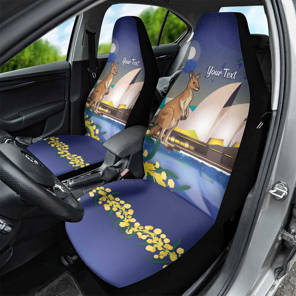 Kangaroo Australia Personalised Car Seat Cover Aussie Pride Golden Wattle Sydney Opera House