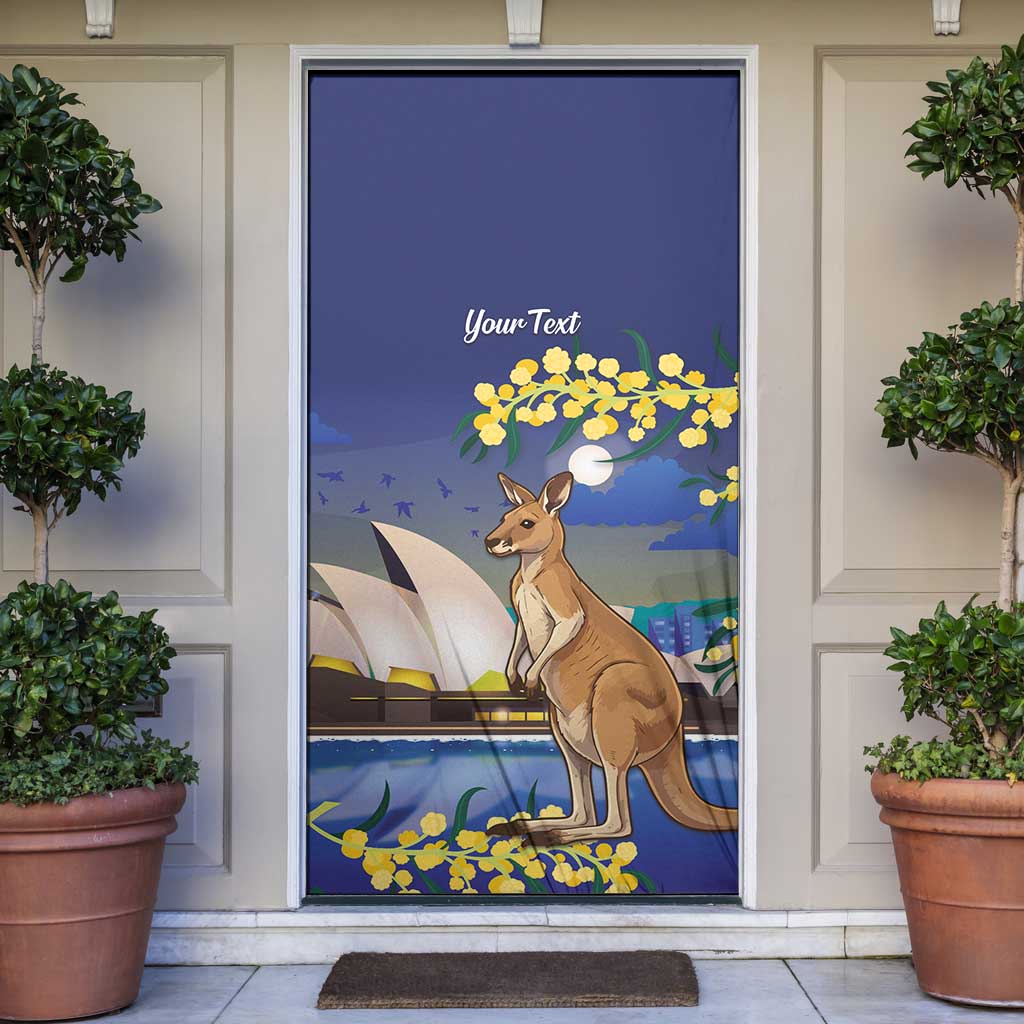 Kangaroo Australia Personalised Door Cover Aussie Pride Golden Wattle Sydney Opera House