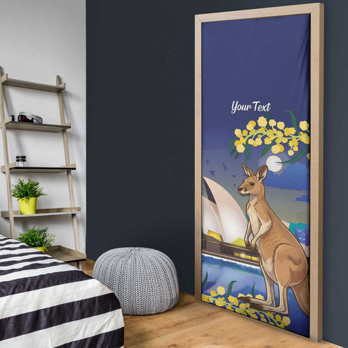 Kangaroo Australia Personalised Door Cover Aussie Pride Golden Wattle Sydney Opera House