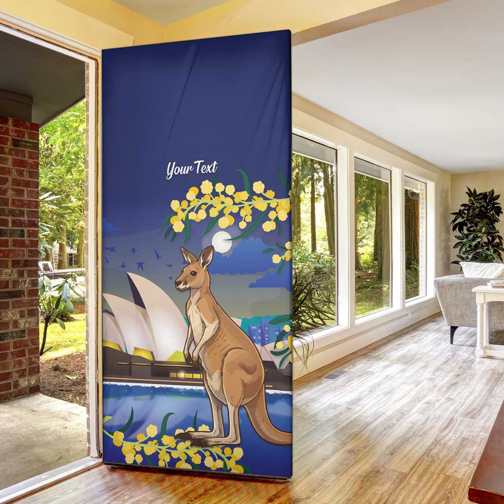 Kangaroo Australia Personalised Door Cover Aussie Pride Golden Wattle Sydney Opera House
