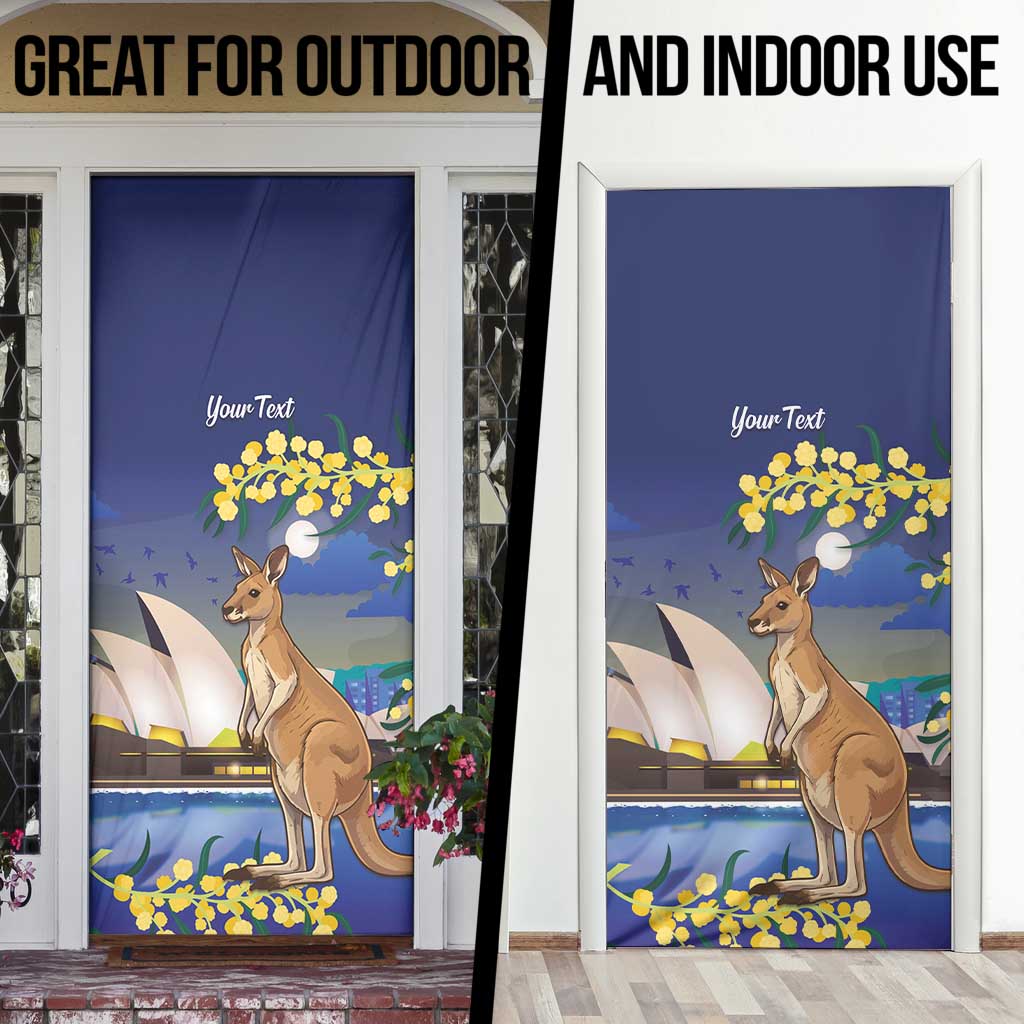 Kangaroo Australia Personalised Door Cover Aussie Pride Golden Wattle Sydney Opera House