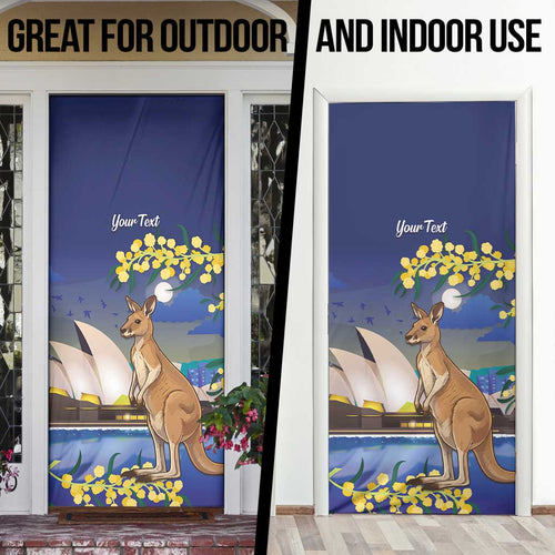 Kangaroo Australia Personalised Door Cover Aussie Pride Golden Wattle Sydney Opera House