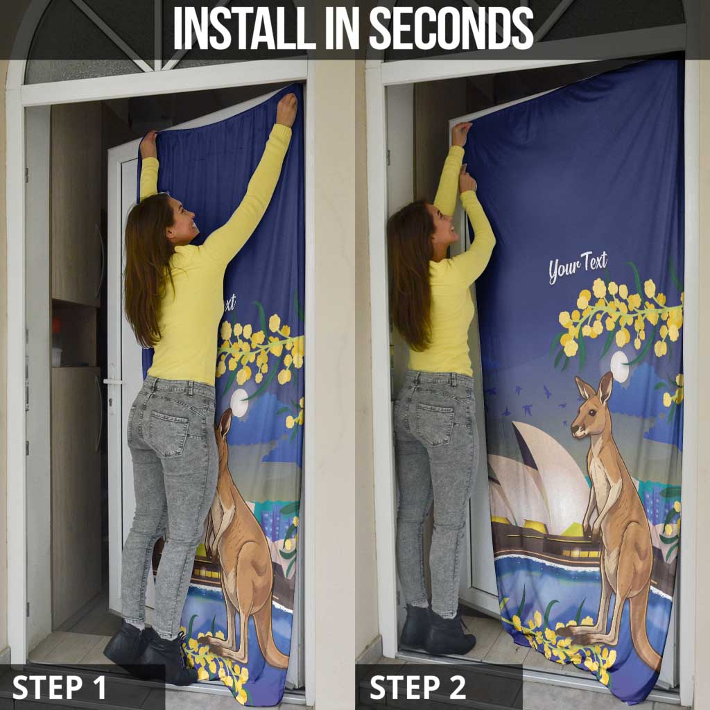 Kangaroo Australia Personalised Door Cover Aussie Pride Golden Wattle Sydney Opera House