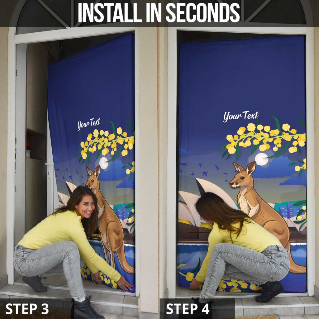 Kangaroo Australia Personalised Door Cover Aussie Pride Golden Wattle Sydney Opera House
