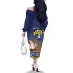 Kangaroo Australia Personalised Family Matching Off The Shoulder Long Sleeve Dress and Hawaiian Shirt Aussie Pride Golden Wattle Sydney Opera House