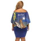 Kangaroo Australia Personalised Family Matching Off Shoulder Short Dress and Hawaiian Shirt Aussie Pride Golden Wattle Sydney Opera House