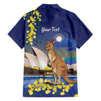Kangaroo Australia Personalised Family Matching Summer Maxi Dress and Hawaiian Shirt Aussie Pride Golden Wattle Sydney Opera House