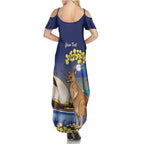 Kangaroo Australia Personalised Family Matching Summer Maxi Dress and Hawaiian Shirt Aussie Pride Golden Wattle Sydney Opera House