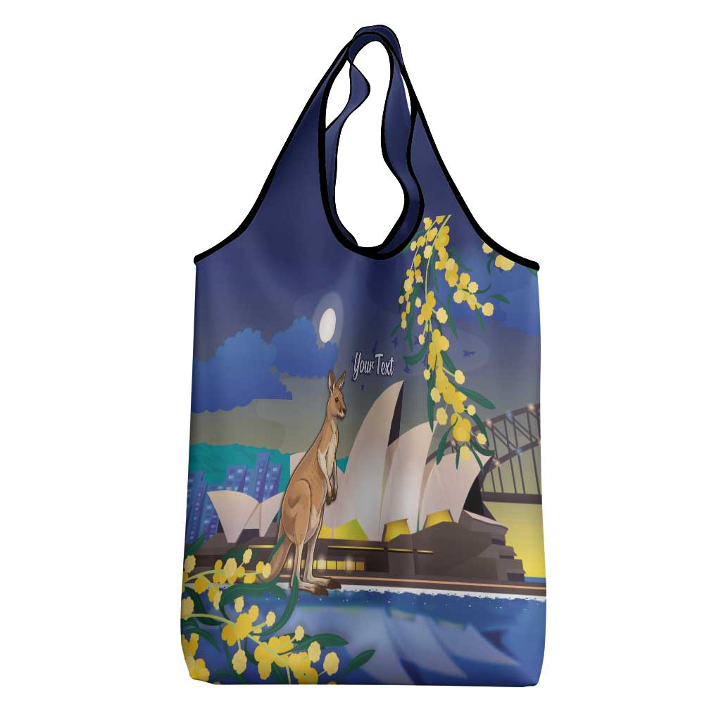 Kangaroo Australia Personalised Grocery Bag Aussie Pride Golden Wattle Sydney Opera House