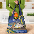 Kangaroo Australia Personalised Grocery Bag Aussie Pride Golden Wattle Sydney Opera House