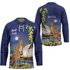 Kangaroo Australia Personalised Hockey Jersey Aussie Pride Golden Wattle Sydney Opera House