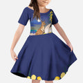 Kangaroo Australia Personalised Kid Short Sleeve Dress Aussie Pride Golden Wattle Sydney Opera House