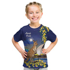 Kangaroo Australia Personalised Kid T Shirt Aussie Pride Golden Wattle Sydney Opera House
