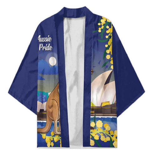 Kangaroo Australia Personalised Kimono Aussie Pride Golden Wattle Sydney Opera House