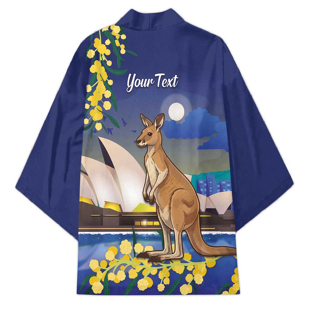 Kangaroo Australia Personalised Kimono Aussie Pride Golden Wattle Sydney Opera House