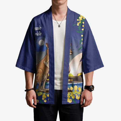 Kangaroo Australia Personalised Kimono Aussie Pride Golden Wattle Sydney Opera House