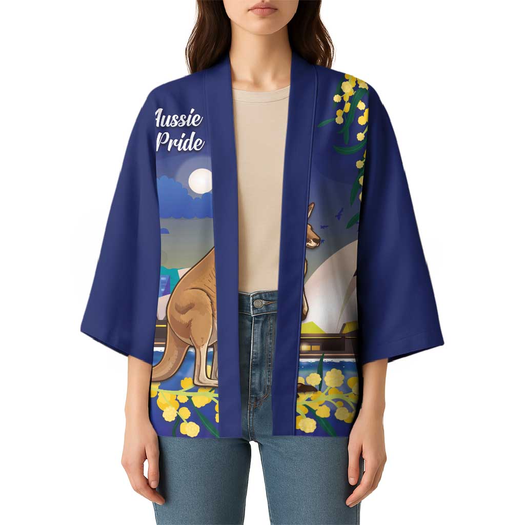 Kangaroo Australia Personalised Kimono Aussie Pride Golden Wattle Sydney Opera House