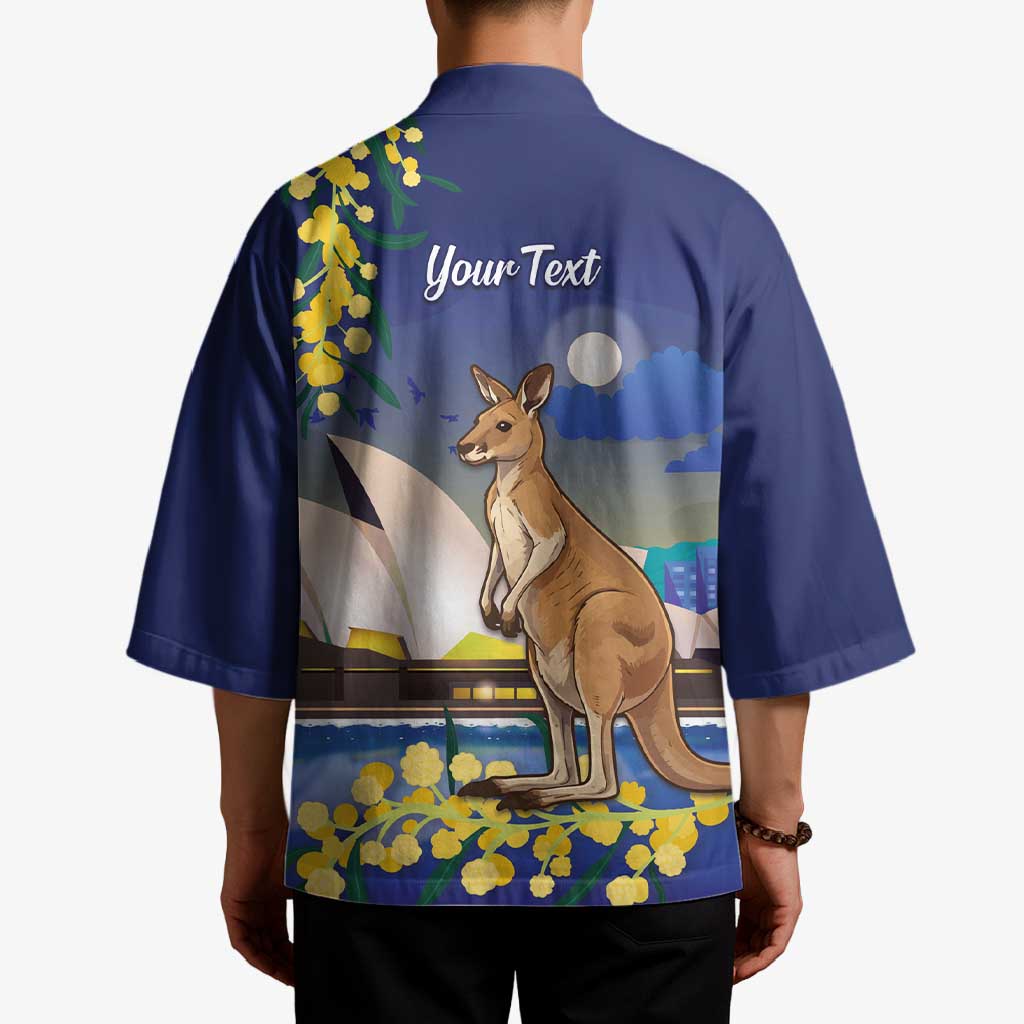 Kangaroo Australia Personalised Kimono Aussie Pride Golden Wattle Sydney Opera House