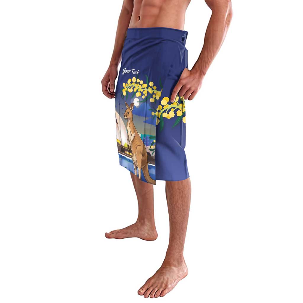 Kangaroo Australia Personalised Lavalava Aussie Pride Golden Wattle Sydney Opera House