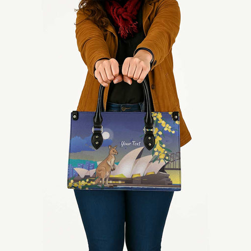 Kangaroo Australia Personalised Leather Bag Aussie Pride Golden Wattle Sydney Opera House