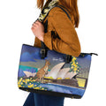 Kangaroo Australia Personalised Leather Tote Bag Aussie Pride Golden Wattle Sydney Opera House