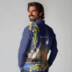 Kangaroo Australia Personalised Long Sleeve Polo Shirt Aussie Pride Golden Wattle Sydney Opera House