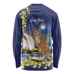 Kangaroo Australia Personalised Long Sleeve Shirt Aussie Pride Golden Wattle Sydney Opera House