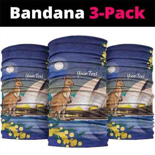 Kangaroo Australia Personalised Neck Gaiter Aussie Pride Golden Wattle Sydney Opera House