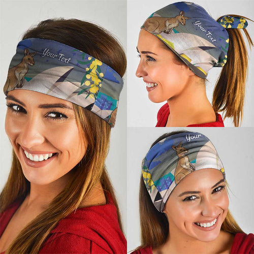 Kangaroo Australia Personalised Neck Gaiter Aussie Pride Golden Wattle Sydney Opera House