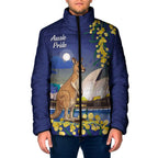 Kangaroo Australia Personalised Padded Jacket Aussie Pride Golden Wattle Sydney Opera House