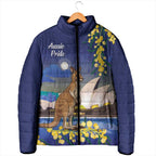Kangaroo Australia Personalised Padded Jacket Aussie Pride Golden Wattle Sydney Opera House