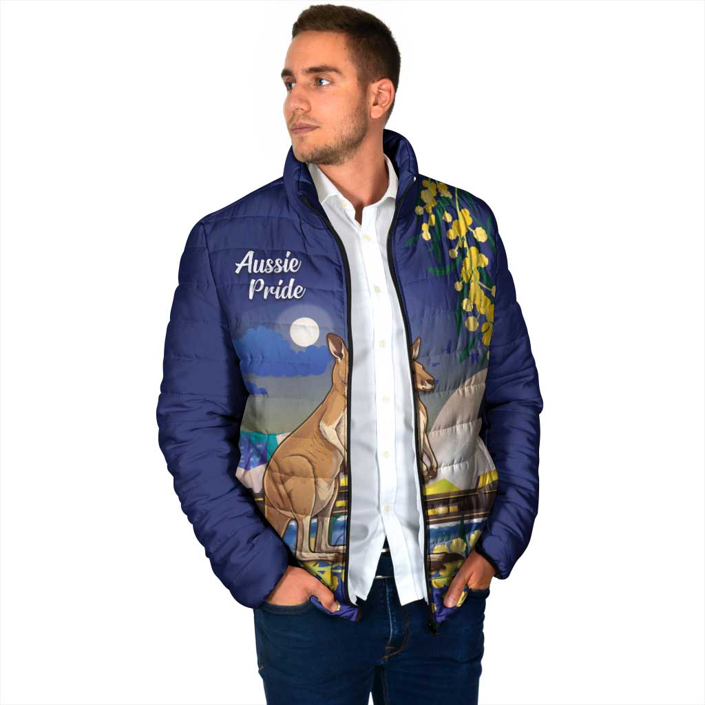Kangaroo Australia Personalised Padded Jacket Aussie Pride Golden Wattle Sydney Opera House