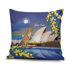 Kangaroo Australia Personalised Pillow Cover Aussie Pride Golden Wattle Sydney Opera House