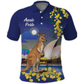 Kangaroo Australia Personalised Polo Shirt Aussie Pride Golden Wattle Sydney Opera House