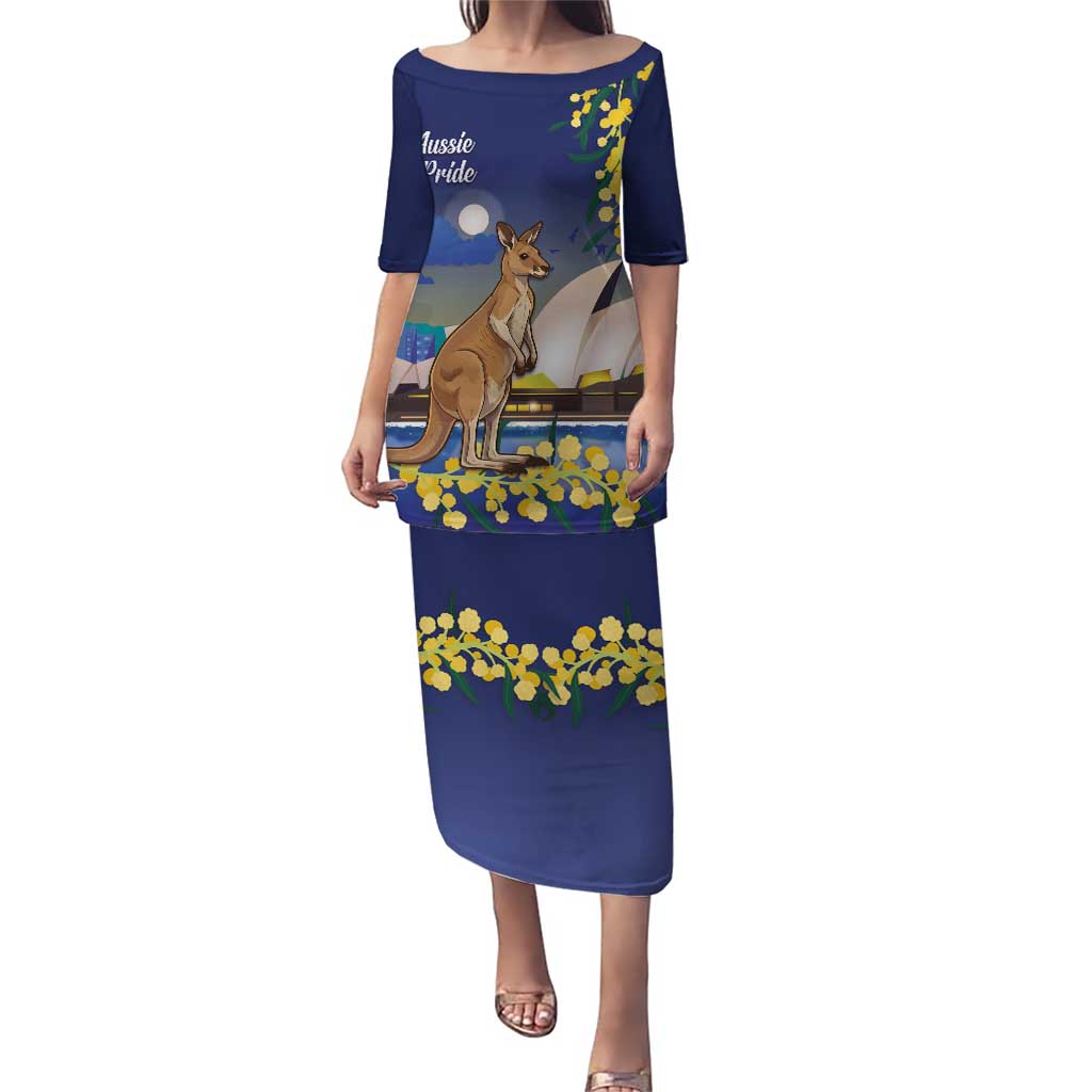Kangaroo Australia Personalised Puletasi Aussie Pride Golden Wattle Sydney Opera House