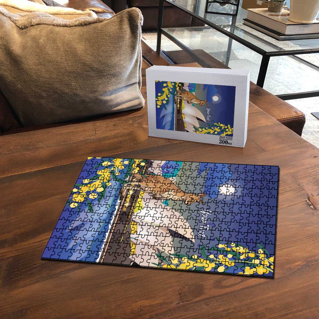 Kangaroo Australia Personalised Puzzle Aussie Pride Golden Wattle Sydney Opera House