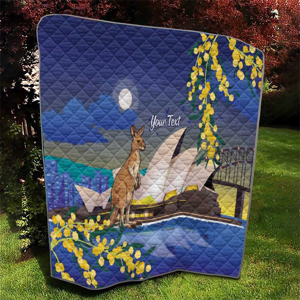 Kangaroo Australia Personalised Quilt Aussie Pride Golden Wattle Sydney Opera House