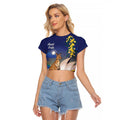 Kangaroo Australia Personalised Raglan Cropped T Shirt Aussie Pride Golden Wattle Sydney Opera House