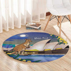 Kangaroo Australia Personalised Round Carpet Aussie Pride Golden Wattle Sydney Opera House