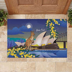 Kangaroo Australia Personalised Rubber Doormat Aussie Pride Golden Wattle Sydney Opera House
