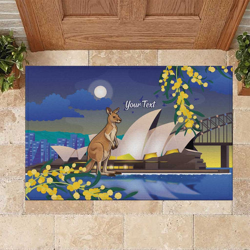 Kangaroo Australia Personalised Rubber Doormat Aussie Pride Golden Wattle Sydney Opera House