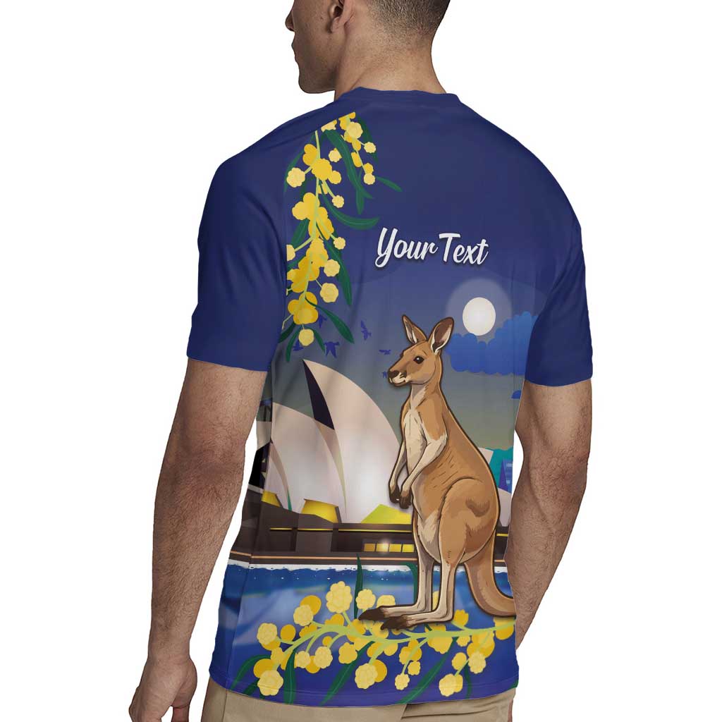 Kangaroo Australia Personalised Rugby Jersey Aussie Pride Golden Wattle Sydney Opera House