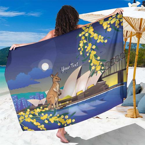 Kangaroo Australia Personalised Sarong Aussie Pride Golden Wattle Sydney Opera House
