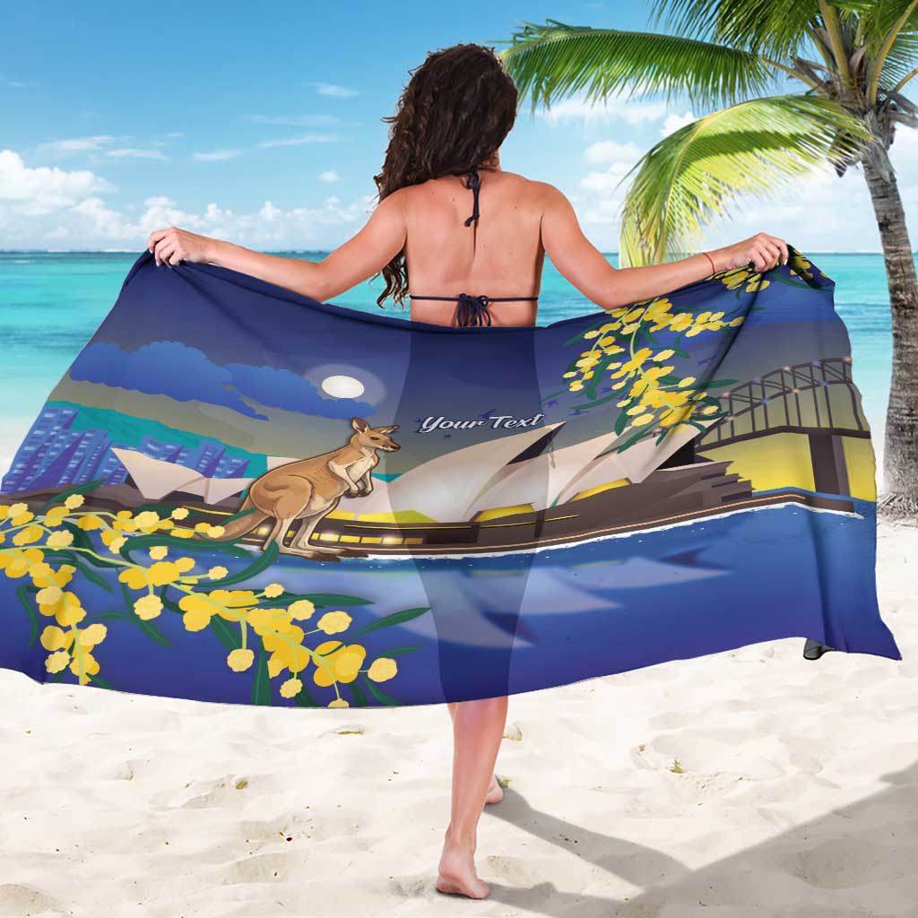 Kangaroo Australia Personalised Sarong Aussie Pride Golden Wattle Sydney Opera House
