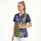 Kangaroo Australia Personalised Scrub Top Aussie Pride Golden Wattle Sydney Opera House
