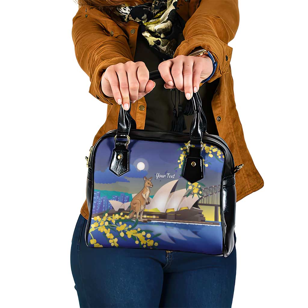 Kangaroo Australia Personalised Shoulder Handbag Aussie Pride Golden Wattle Sydney Opera House