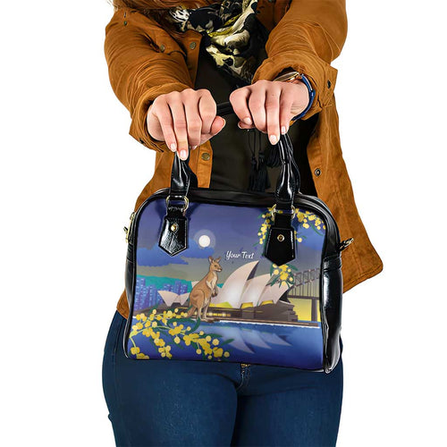 Kangaroo Australia Personalised Shoulder Handbag Aussie Pride Golden Wattle Sydney Opera House